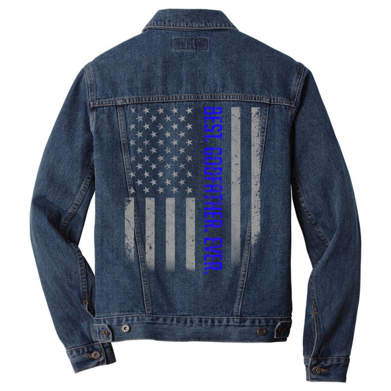 Mens Best Godfather Ever American Flag Shirt Gift Men Denim Jacket by mheny | Artistshot