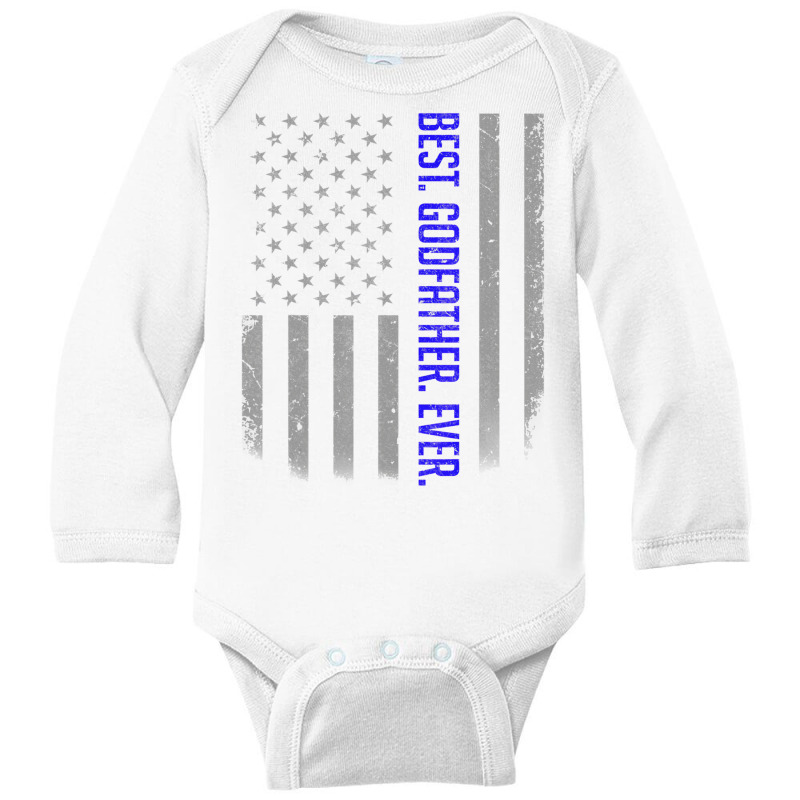 Mens Best Godfather Ever American Flag Shirt Gift Long Sleeve Baby Bodysuit by mheny | Artistshot