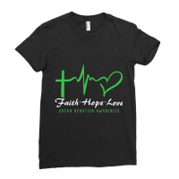 Faith Hope Love Organ Donation Awareness Green Rib Ladies Fitted T-shirt | Artistshot