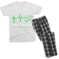 Faith Hope Love Organ Donation Awareness Green Rib Men's T-shirt Pajama Set | Artistshot