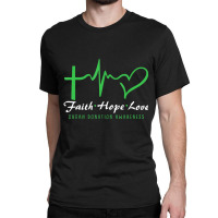 Faith Hope Love Organ Donation Awareness Green Rib Classic T-shirt | Artistshot