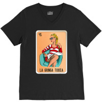 La Gringa Toxica Mexican Slang Lottery Bingo Cards V-neck Tee | Artistshot