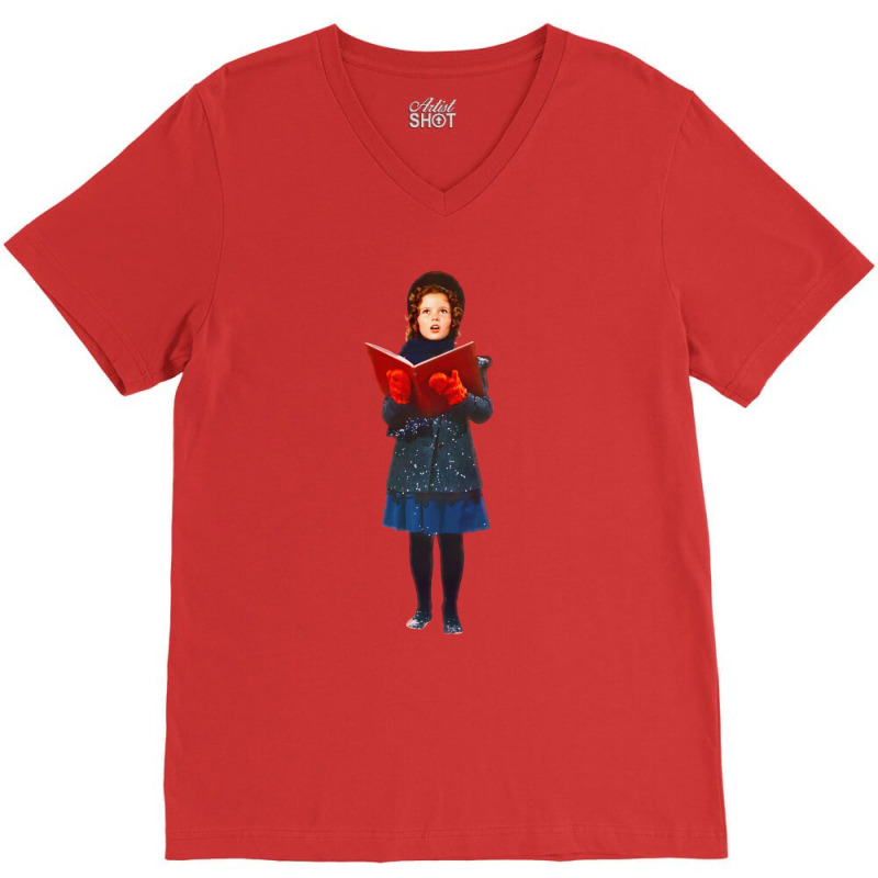 Shirley Temple Christmas Caroling V-Neck Tee by tiancifarshdg | Artistshot