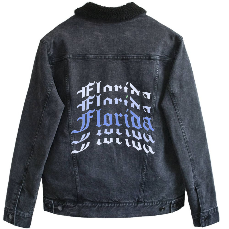 Limited Edition Florida Vintage Letter (2) Unisex Sherpa-Lined Denim Jacket by rebeccacameron | Artistshot