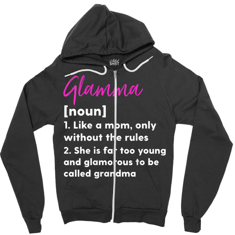 Womens Glamma Definition Funny Grandma Grandmother Zipper Hoodie by aiiluurosy | Artistshot