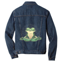 Meditating Yoga Frog Men Denim Jacket | Artistshot