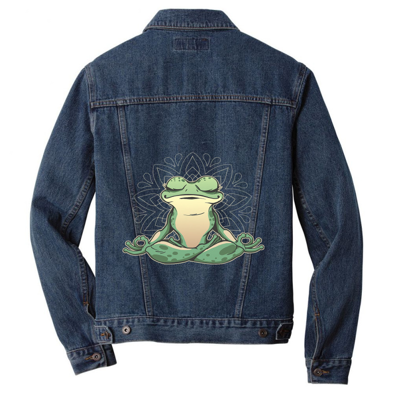 Meditating Yoga Frog Men Denim Jacket by PattonPlacex | Artistshot