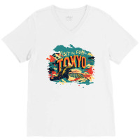 Visit The Fun Tokyo V-neck Tee | Artistshot