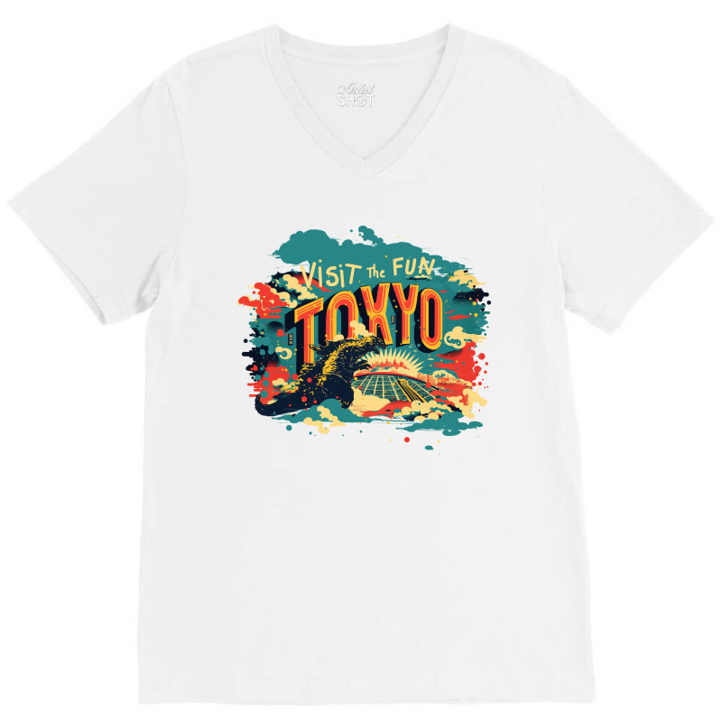 Visit The Fun Tokyo V-neck Tee | Artistshot