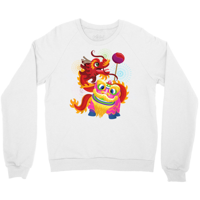 Happy Chinese New Year 2023 Lion Dragon Dance Luna Crewneck Sweatshirt by ewubea | Artistshot