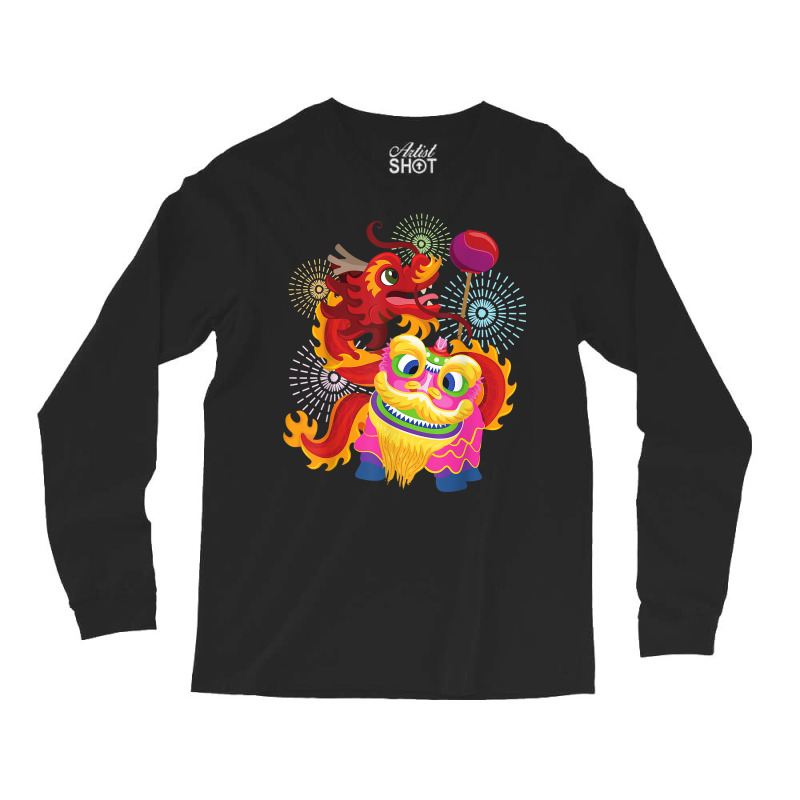 Happy Chinese New Year 2023 Lion Dragon Dance Luna Long Sleeve Shirts by ewubea | Artistshot