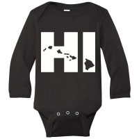 Hi Hawaii Map Pullover Hoodie Long Sleeve Baby Bodysuit | Artistshot