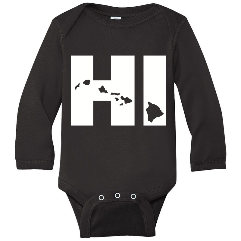 Hi Hawaii Map Pullover Hoodie Long Sleeve Baby Bodysuit | Artistshot