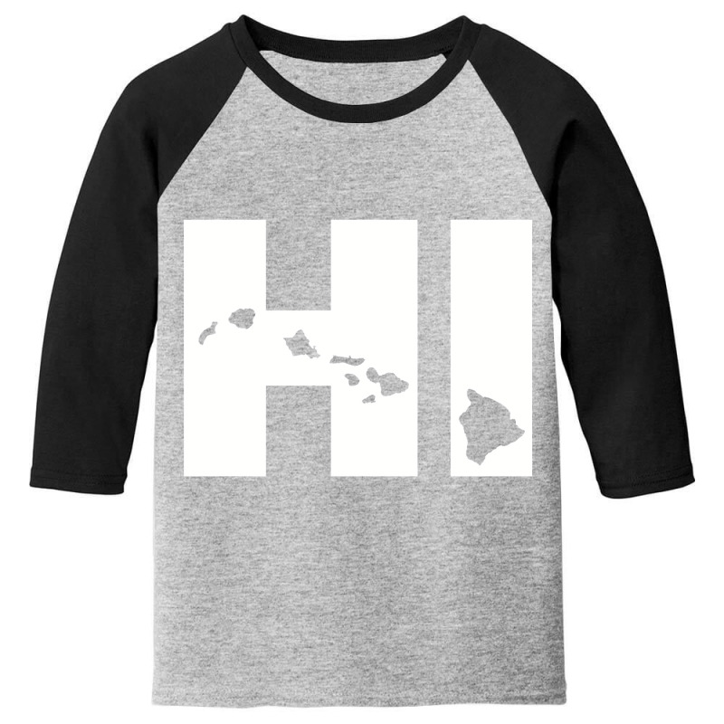 Hi Hawaii Map Pullover Hoodie Youth 3/4 Sleeve | Artistshot