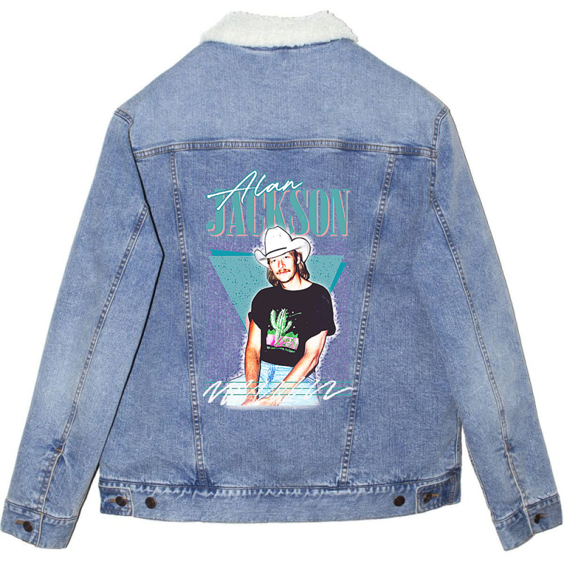 Alan Jackson  Conception De Ventilateur De Style D Unisex Sherpa-lined Denim Jacket | Artistshot