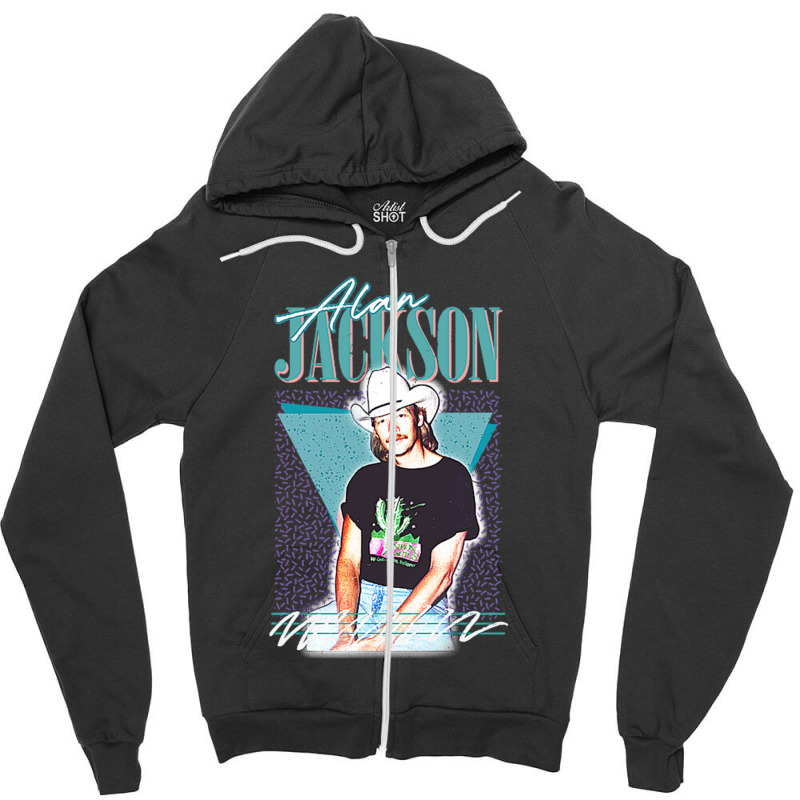 Alan Jackson  Conception De Ventilateur De Style D Zipper Hoodie | Artistshot