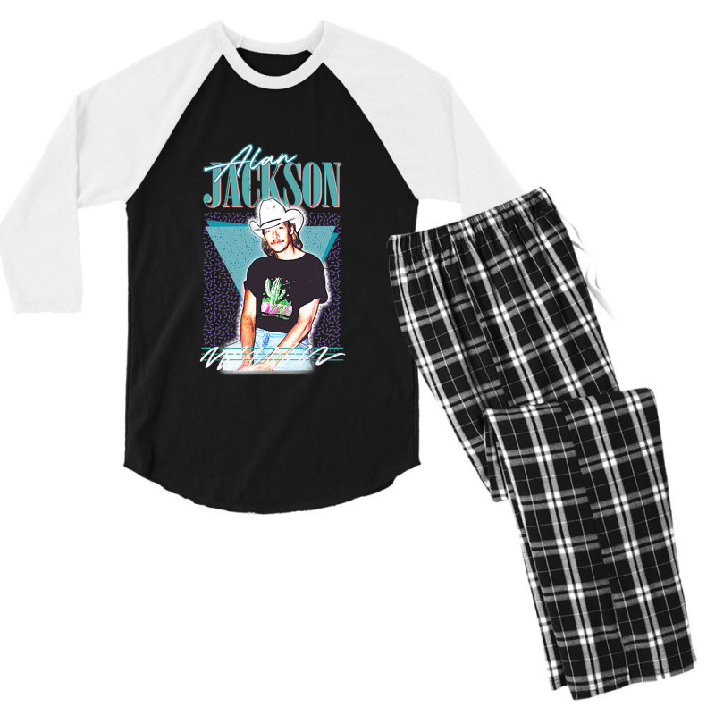 Alan Jackson  Conception De Ventilateur De Style D Men's 3/4 Sleeve Pajama Set | Artistshot