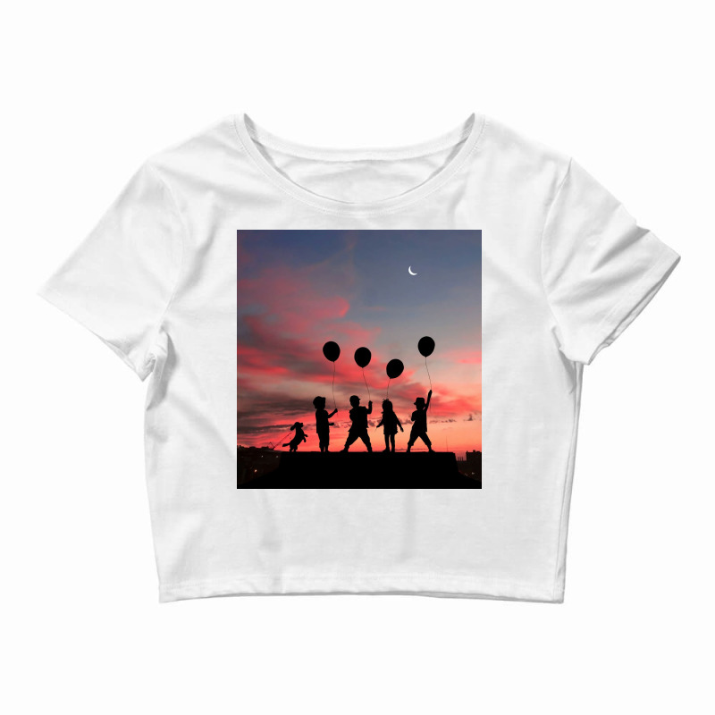 Kids And Balloons Crop Top | Artistshot