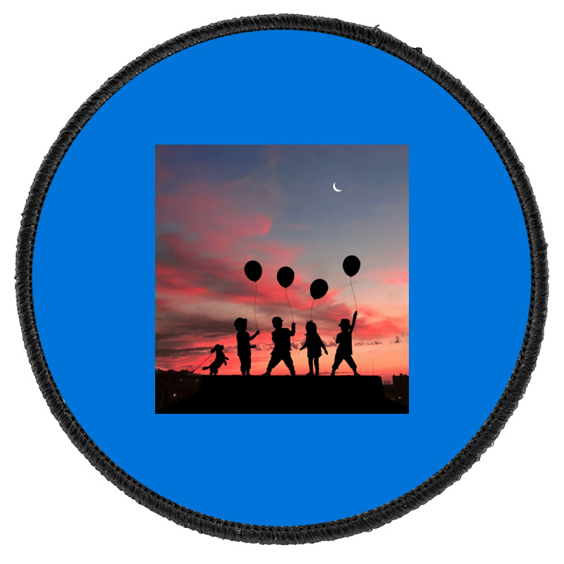 Kids And Balloons Round Patch | Artistshot