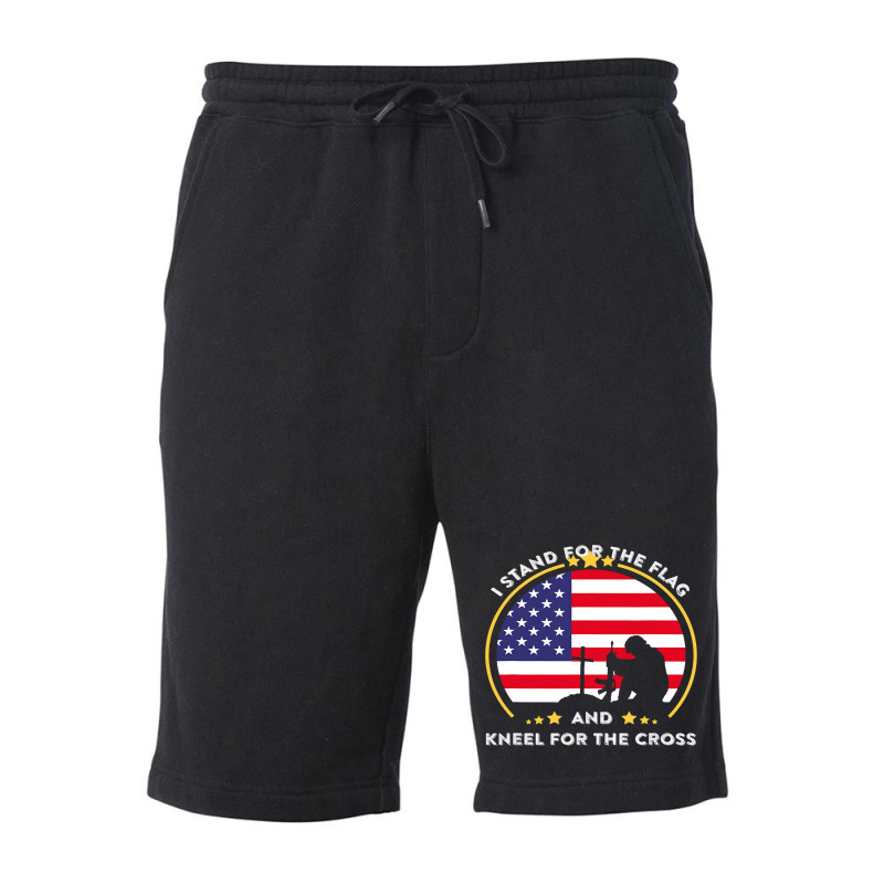 Stand For The Flag Kneel For The Cross Usa Army Ve Fleece Short by JOSEPHADAMS | Artistshot