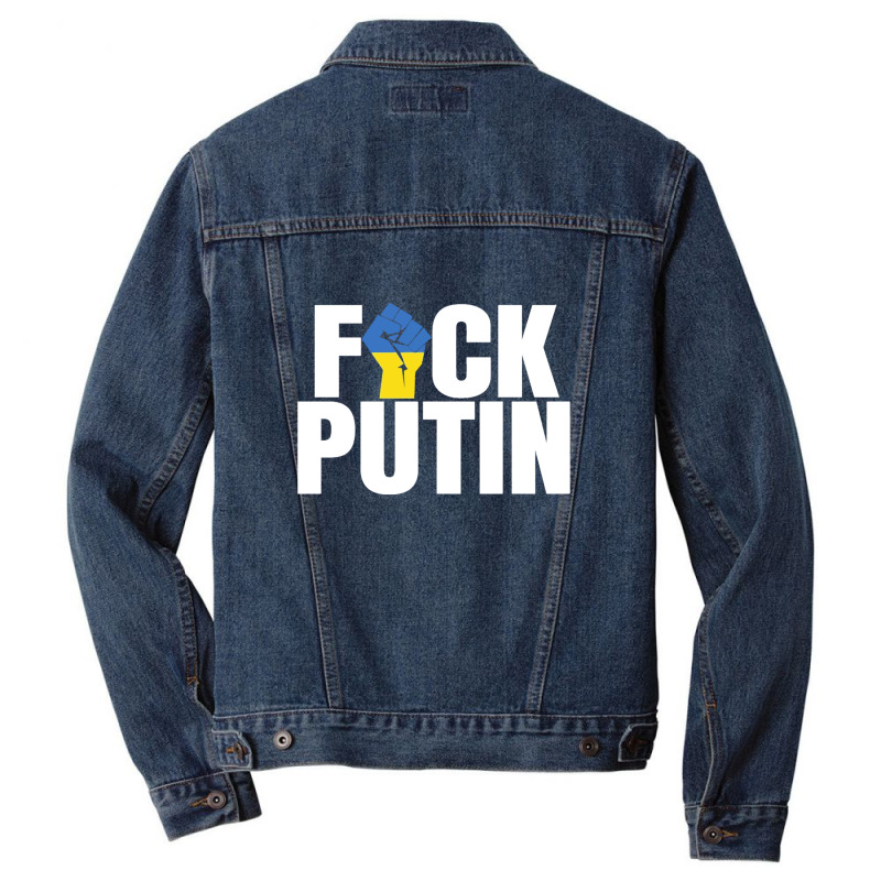 Fuck Putin Flag Men Denim Jacket by larevanisa | Artistshot