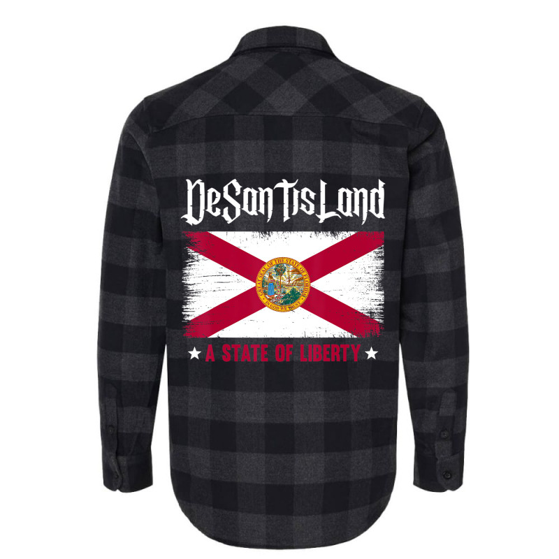 Desantisland State Of Liberty Florida Map Fl Flag Flannel Shirt | Artistshot