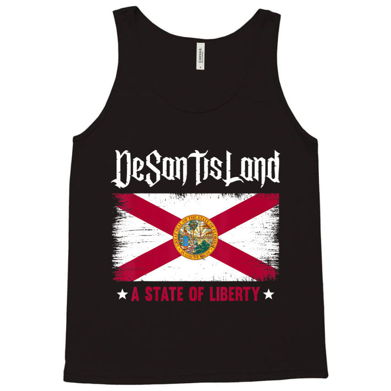 Desantisland State Of Liberty Florida Map Fl Flag Tank Top | Artistshot