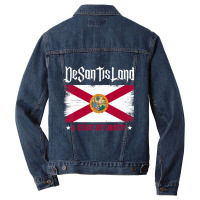 Desantisland State Of Liberty Florida Map Fl Flag Men Denim Jacket | Artistshot