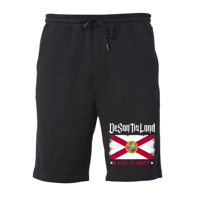 Desantisland State Of Liberty Florida Map Fl Flag Fleece Short | Artistshot