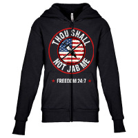 Thou Shall Not Jab Me Anti Vax No Vaccine Freedom Youth Zipper Hoodie | Artistshot