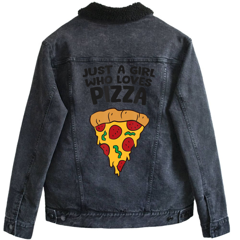 Just A Girl Who Loves Pizza T Shirt Unisex Sherpa-lined Denim Jacket | Artistshot