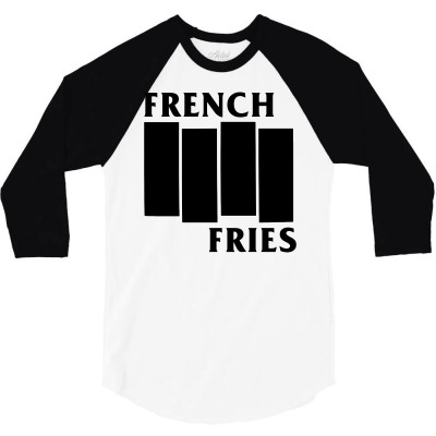 French Fries  Black 3/4 Sleeve Shirt Designed By Ismi