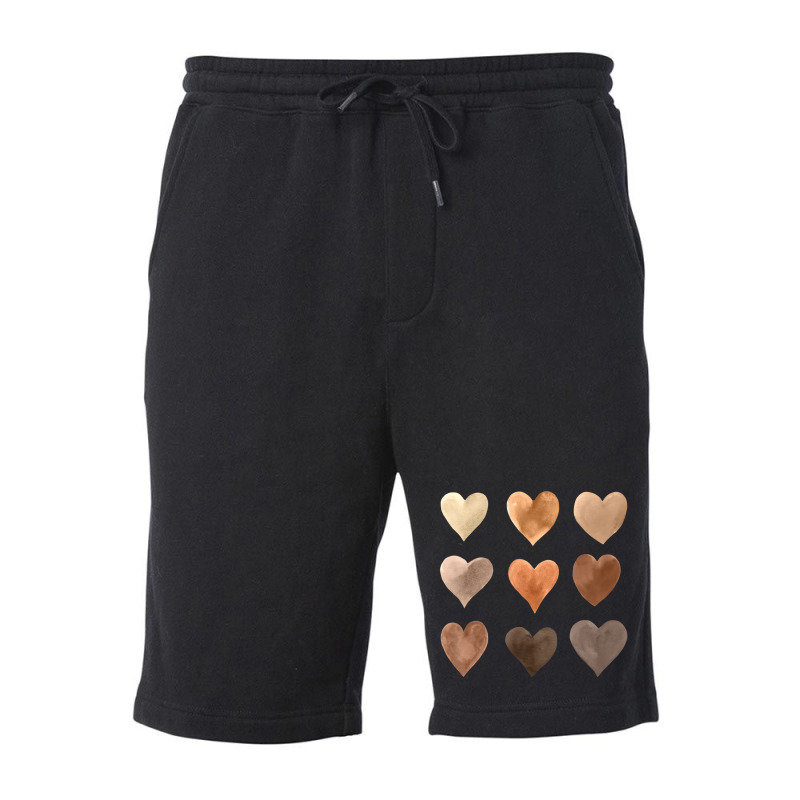 Diversity Heart Skin Tones Black Kindness Melanin Fleece Short | Artistshot