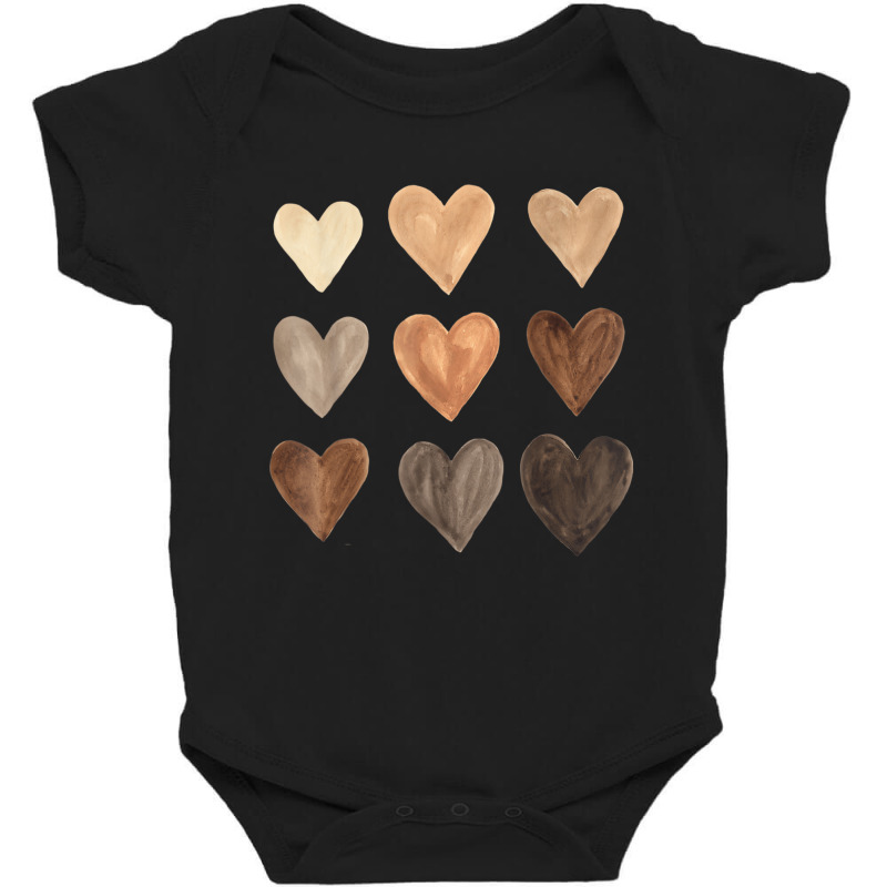 Diversity Heart Skin Tones Black Pride Melanin Kin Baby Bodysuit | Artistshot