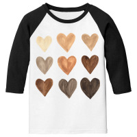 Diversity Heart Skin Tones Black Pride Melanin Kin Youth 3/4 Sleeve | Artistshot