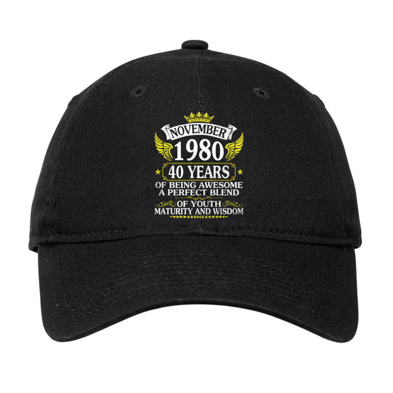 November 1980 Happy Birthday 40 Years Of Being Awe Adjustable Cap by DonoArt | Artistshot