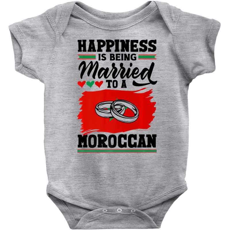 Morocco Flag Happiness Is Being Married To A Moroc Baby Bodysuit by imelde | Artistshot