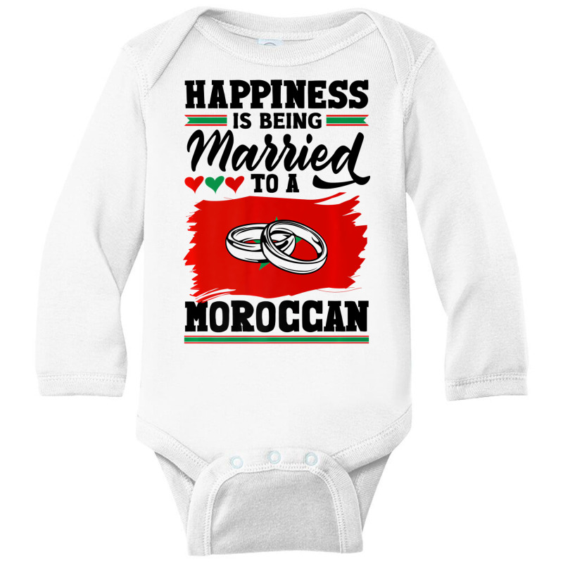 Morocco Flag Happiness Is Being Married To A Moroc Long Sleeve Baby Bodysuit by imelde | Artistshot