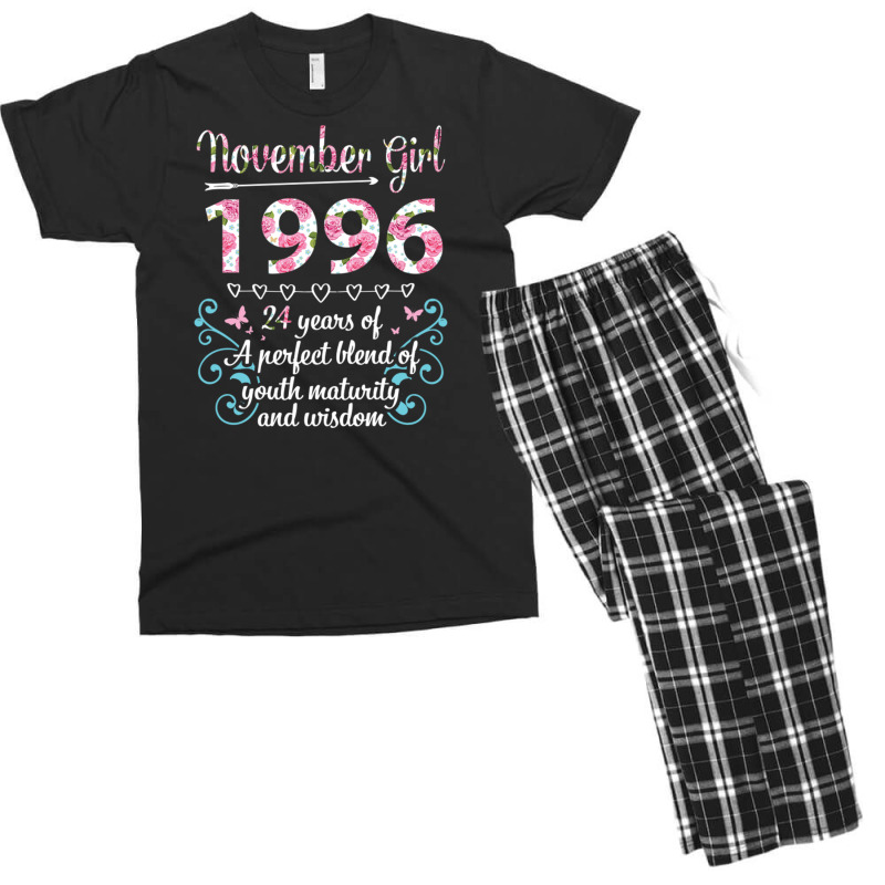 November Girl 1996 Happy 24 Years Of A Perfect Ble Men's T-shirt Pajama Set by DonoArt | Artistshot