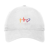 Faith Hope Love Christian Motivational Quote Heart Adjustable Cap | Artistshot