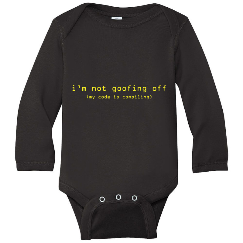 Code Is Compiling Computer Programmer Funny Long Sleeve Baby Bodysuit | Artistshot