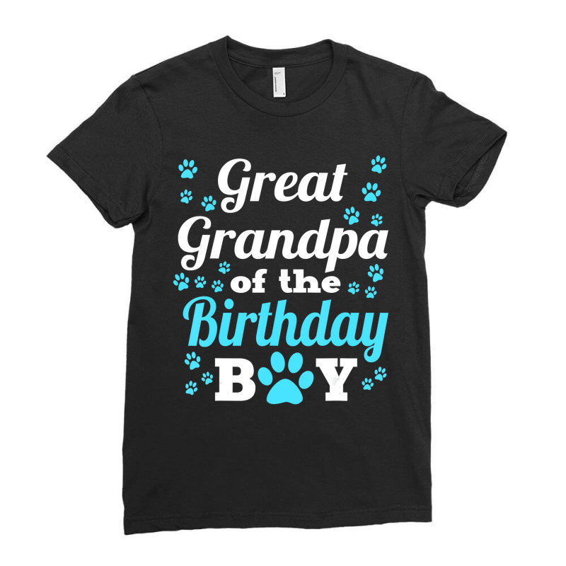 Great Grandpa Of The Birthday Boy Dog Paw Bday Par Ladies Fitted T-Shirt by ravand | Artistshot