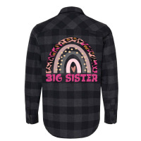 Big Sister Funny Gift Leopard Rainbow Fun Design G Flannel Shirt | Artistshot