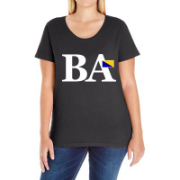 Bosnia And Herzegovina Flag And Country Initials Ladies Curvy T-shirt | Artistshot