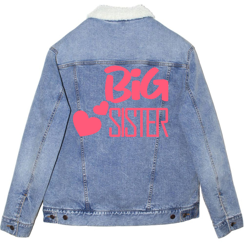 Big Sister Retro Tumblr Unisex Sherpa-Lined Denim Jacket by holatellids | Artistshot