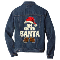 Funny Big Sister Santa Festive Family Christmas Ma Men Denim Jacket | Artistshot