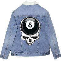 Ball Skull Pool Cues For Billiards Unisex Sherpa-lined Denim Jacket | Artistshot