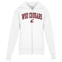 Washington State Cougars Arch Over White Officiall Youth Zipper Hoodie | Artistshot