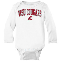 Washington State Cougars Arch Over White Officiall Long Sleeve Baby Bodysuit | Artistshot