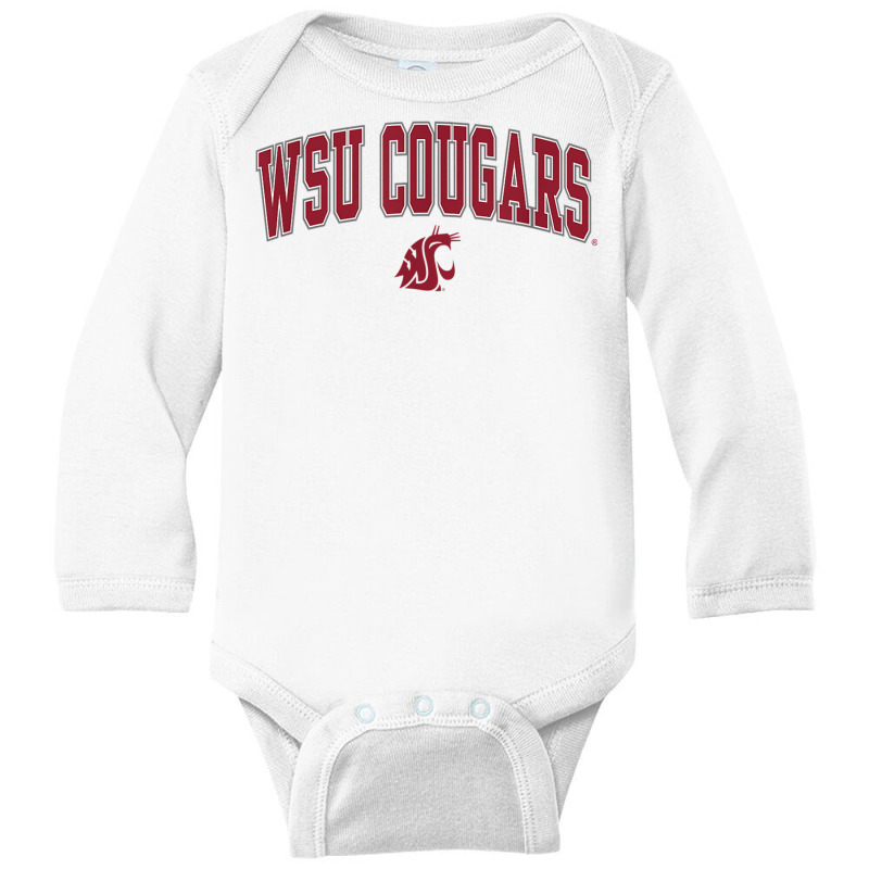 Washington State Cougars Arch Over White Officiall Long Sleeve Baby Bodysuit by kranendon | Artistshot